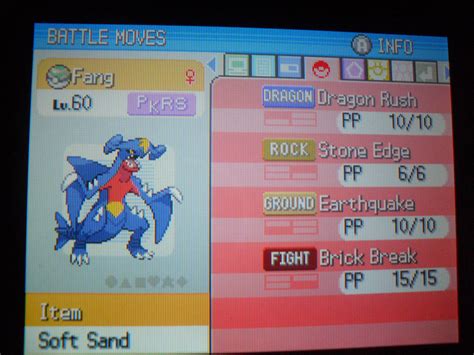 best moveset for garchomp platinum